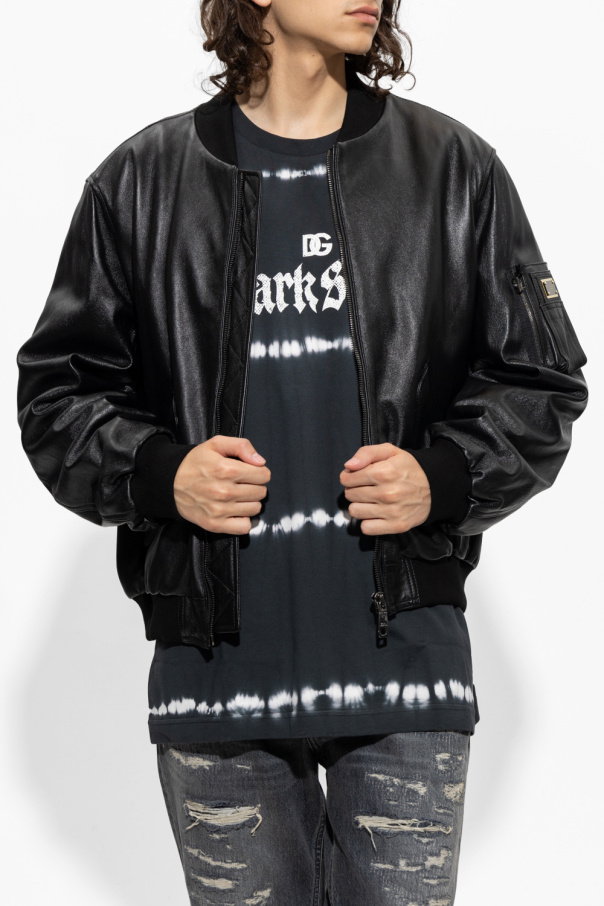 SchaferandweinerShops HK - Leather bomber jacket Dolce & Gabbana